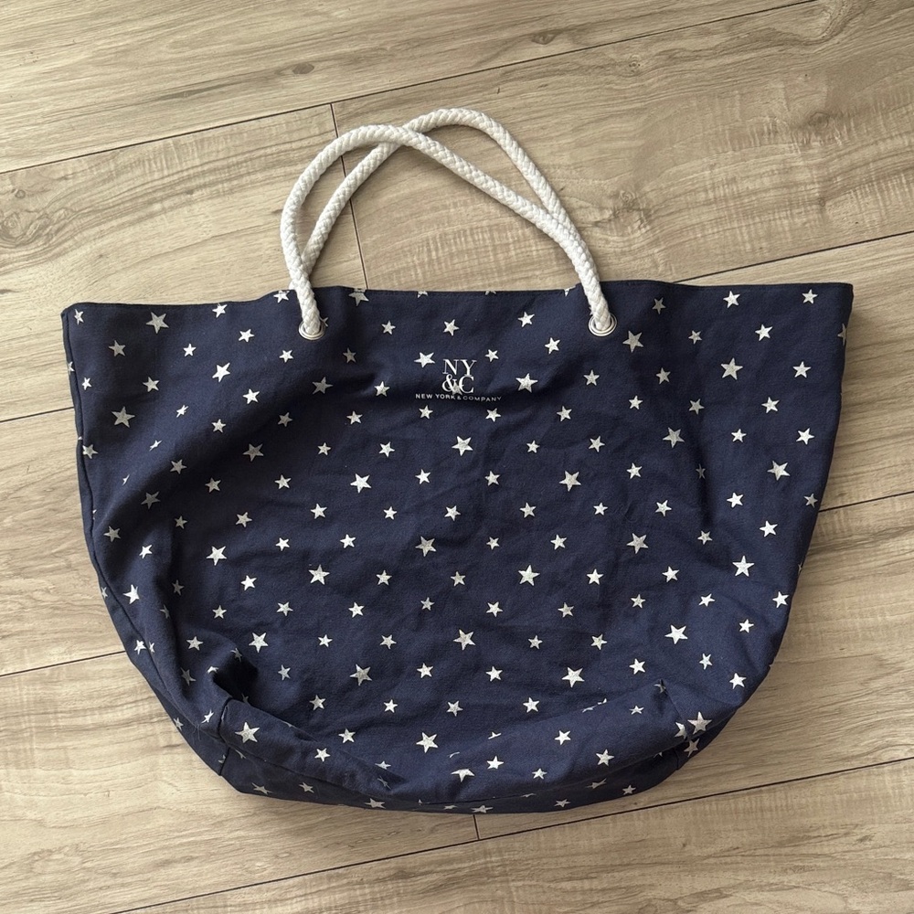 New York & Company Navy Star Tote